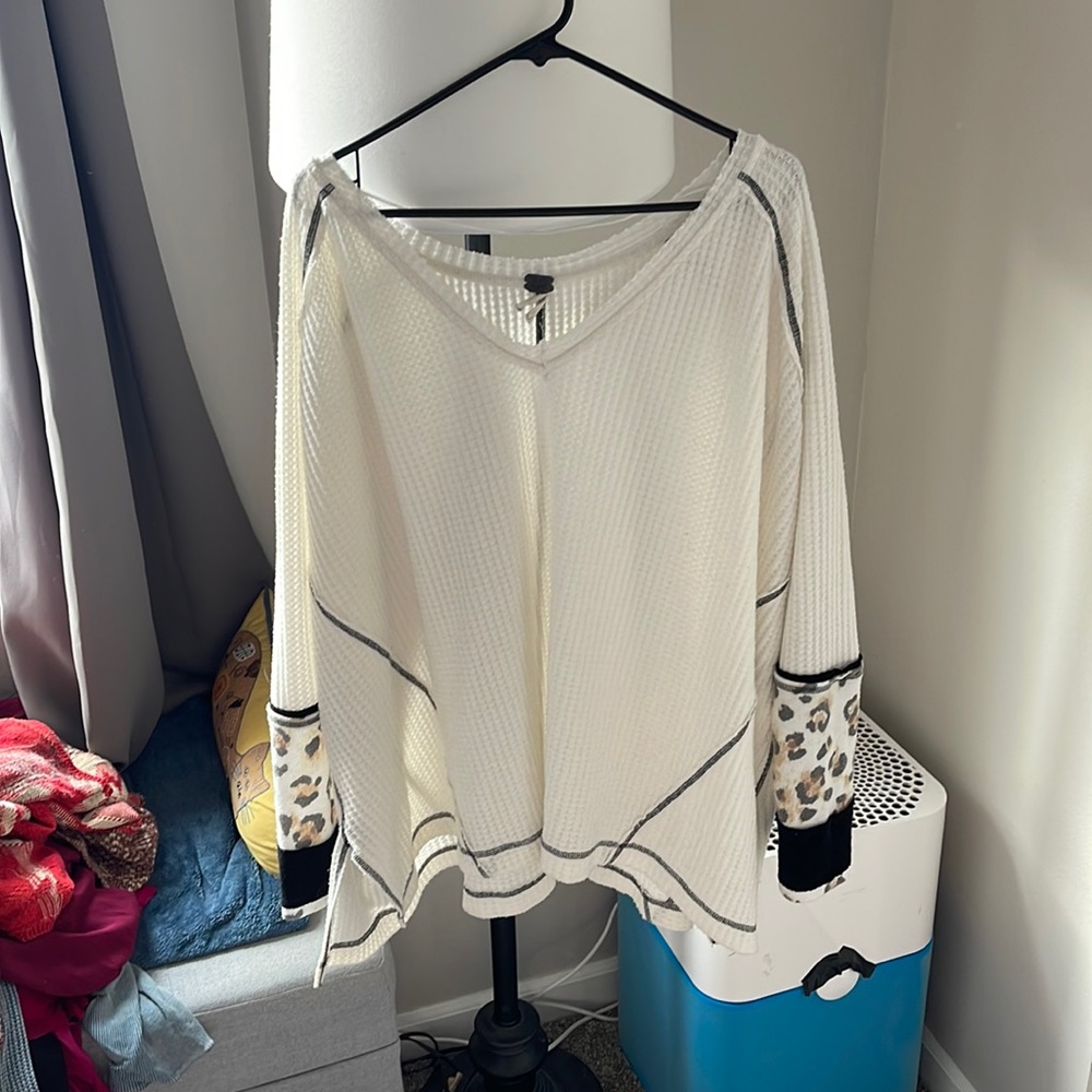We the free waffle knit tunic Henley